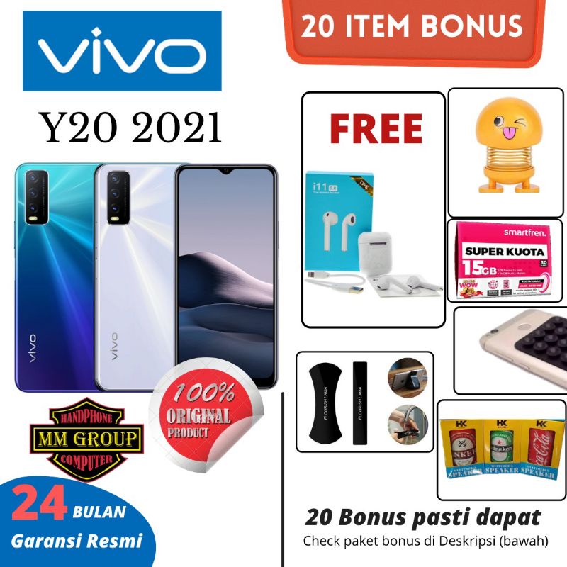 HP VIVO Y20 2021 RAM 3/32 GARANSI RESMI VIVO INDONESIA