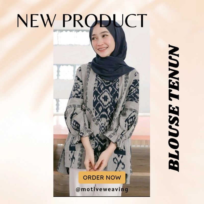 Blus Batik Tenun (TANPA FURING TRIKOT)Blanket Etnik, Baju Kerja Kantor Terbaru, Kekinian, Casual Wanita 003