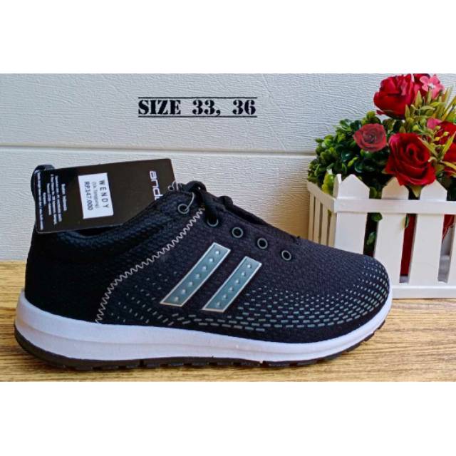 SEPATU HITAM PUTIH ANDO MURAH / SEPATU SEKOLAH ANAK KEREN / SEPATU ANDO WENDY HITAM PUTIH