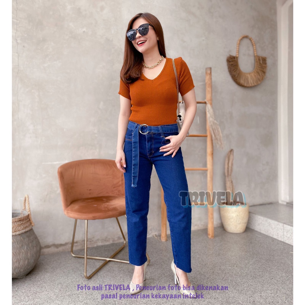 TRIVELA - CLEA BOYFIE / BOYFRIEND IKAT PINGGANG / CLEA LIGHT UNFINISHED BOYFIE FREE BELT