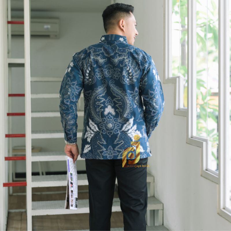 MAHKOTA BIRU batik pria lengan panjang terbaru lapis furing // Baju kemeja batik pria modern kualitas premium // kemeja lengan panjang full furing