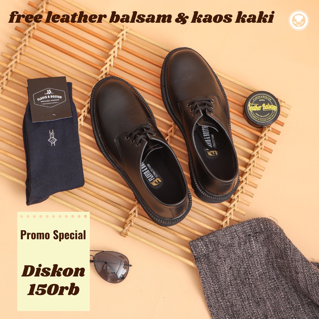 sepatu pantofel kulit asli sepatu docmart low full black sepatu kantor pria sepatu kerja pria sepatu formal pria model paul