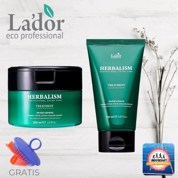 LADOR Herbalism Treatment - Kondisioner Nutrisi Perawatan Pelembut Pelembab Rambut Rusak Rontok Tipis