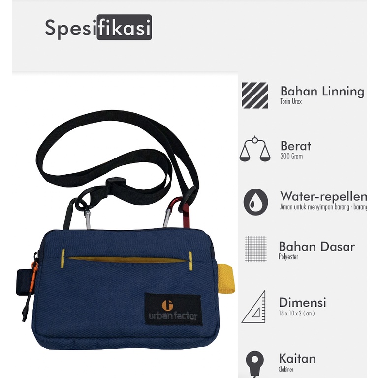 CHEERS NAVY |ManNeedMe x URBAN| Tas Selempang Pria Tas Handphone Sling Bag ORIGINAL