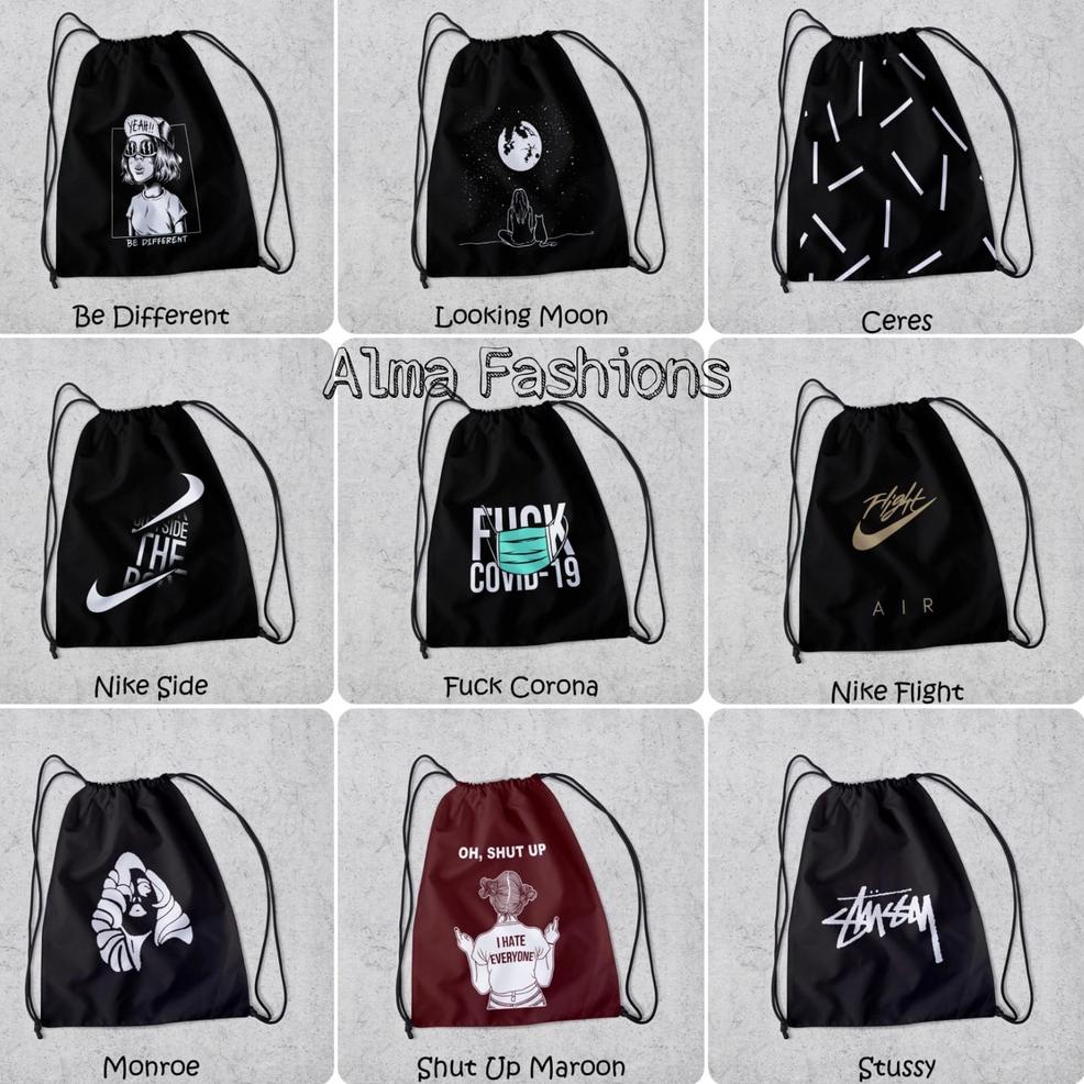 (H6M6) ⭐️ 7.7 Mega Sale | Tas Serut Anti Air Lengkap - New String Bag - Tas Serut Waterprof Pria Dan