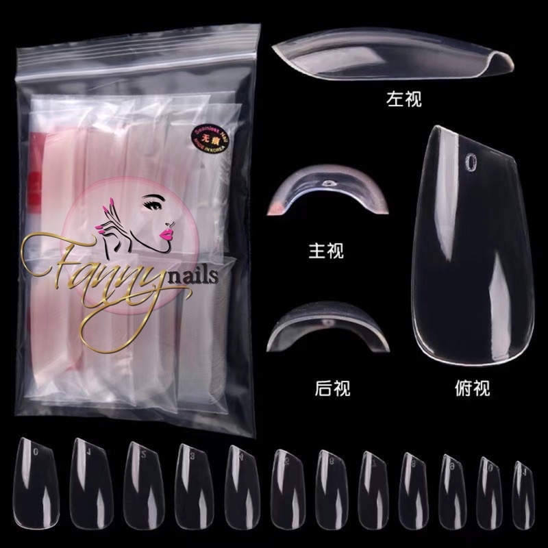 500Pcs LIPSTICK FAKE NAILS KUKU PALSU LIPSTIK FULL SET UKURAN KUPAL NAILART BENTUK LIPSTICK