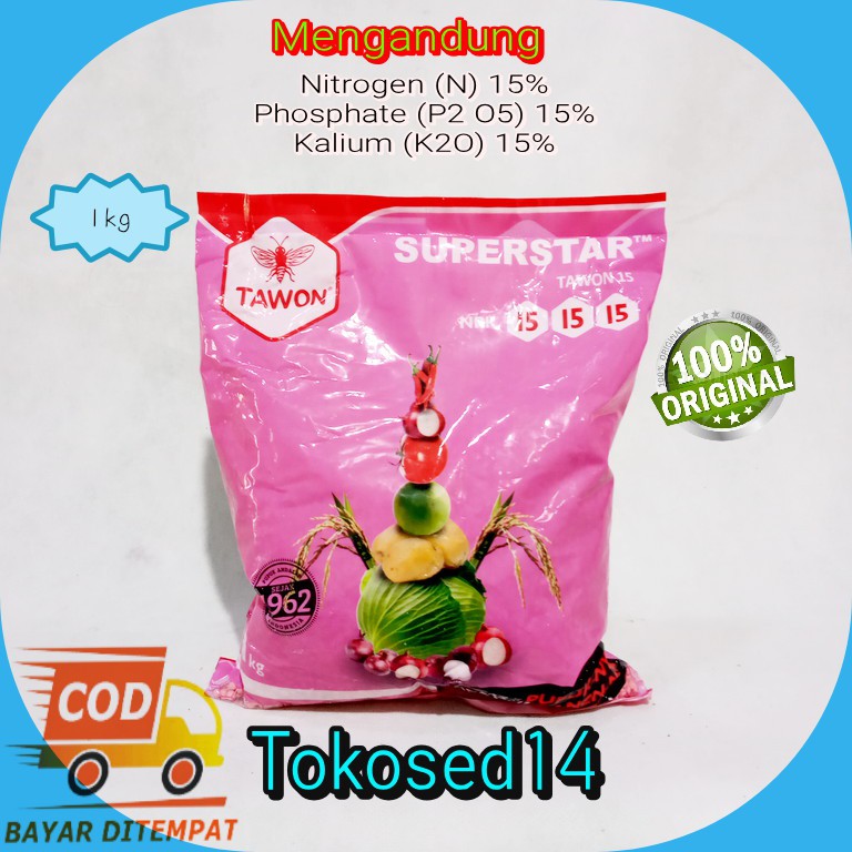 Pupuk npk merah 15-15-15 tawon pupuk tabur pupuk tawon en pe ka pupuk tanaman pupuk bunga sayur