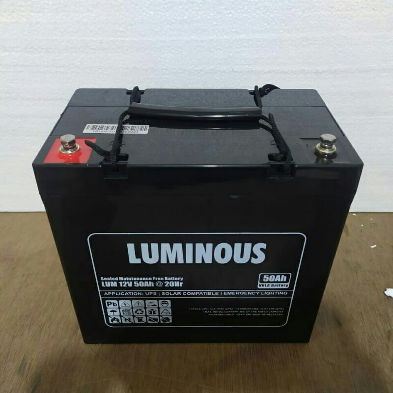 Battery /aki kering merk luminous 12v 50ah