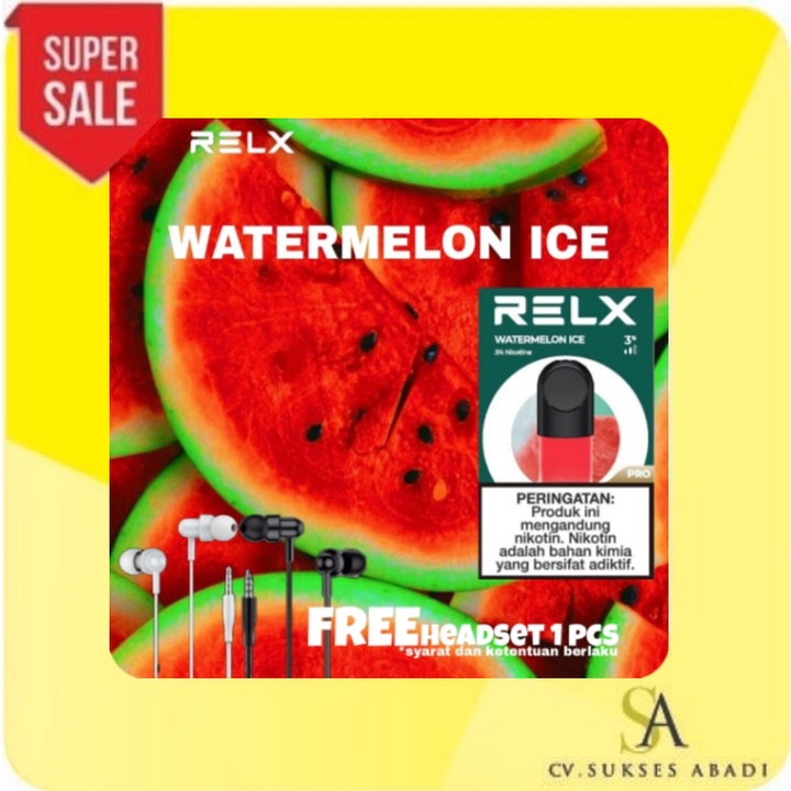 RELX Vape Pod Pro Ceramic Watermelon Ice (Semangka/ Fresh Red)) isi 1 Pod Vape Pod-1
