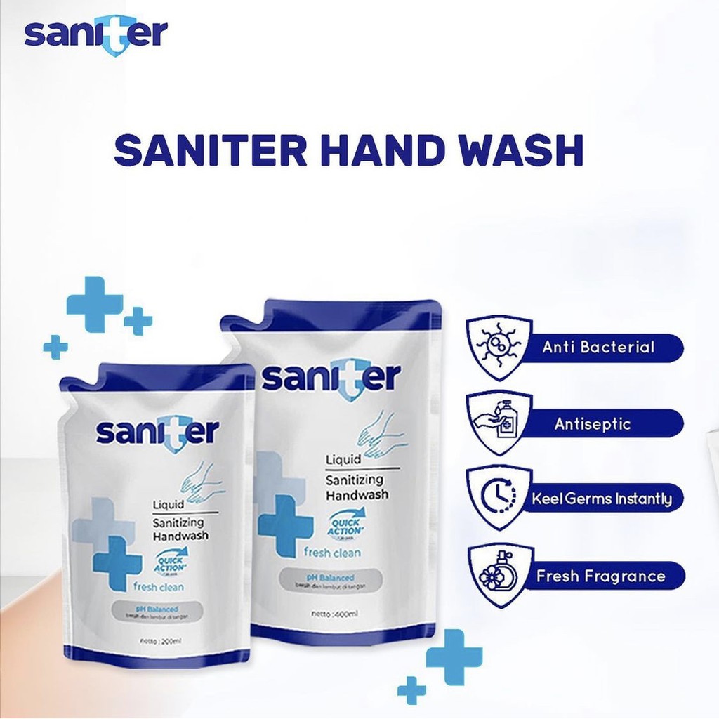 ORIGINAL Saniter Hand Wash REFILL Pouch 400ml &amp; 200ml / Saniter Handwash / HELLOMARTID