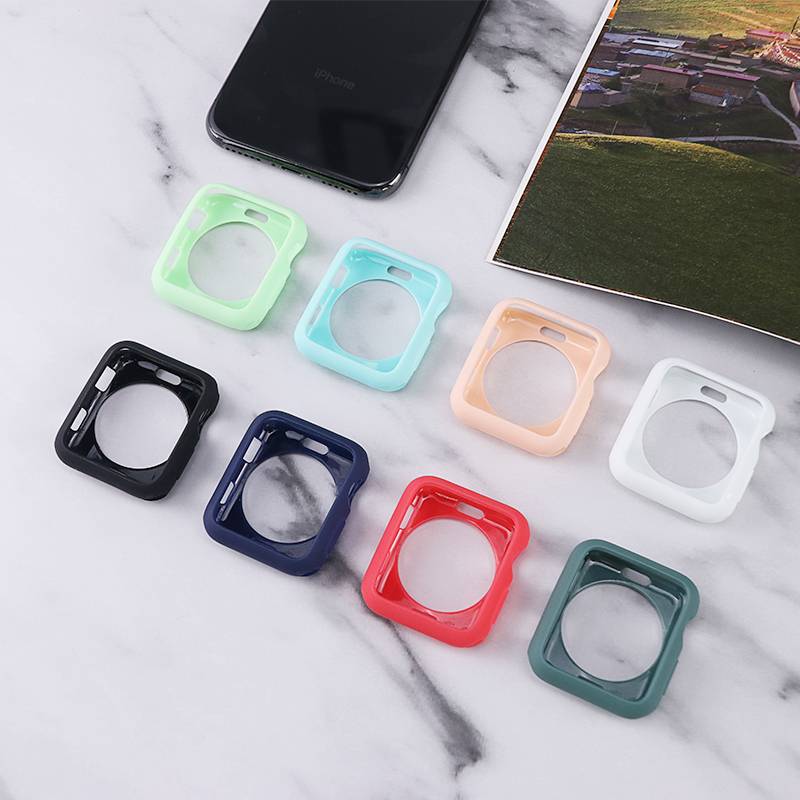 Casing Silikon Apple Watch 3 2 1 42mm 38mm Untuk Iwatch 4 5 6 Se 40mm 44mm Bumper