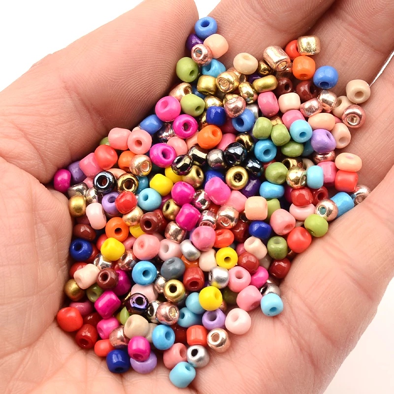 [Harga Grosir]1000pcs Manik-Manik Kaca Czech Warna-Warni Ukuran 2mm Handmade Untuk Membuat Perhiasan/Hot Sale