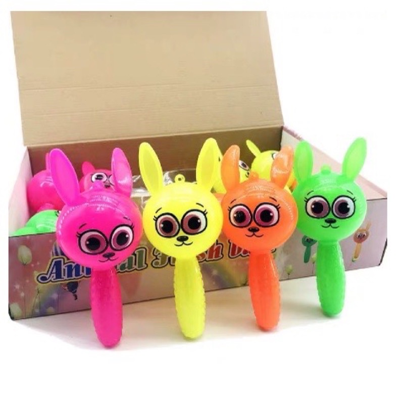 Rubber Stick Toy Mainan Bayi &amp; Anak Kelinci LED Hand Stick Bunyi Suara