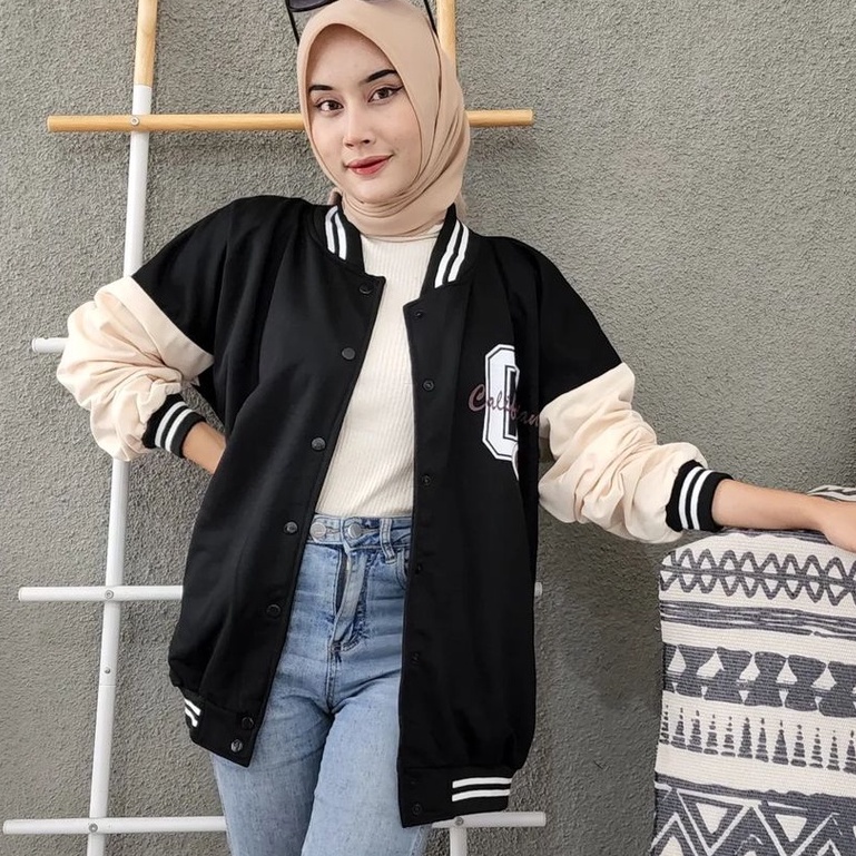 Jaket Oversize Terbaru Wanita Pria C Baseball Bahan Pleece Korean Style