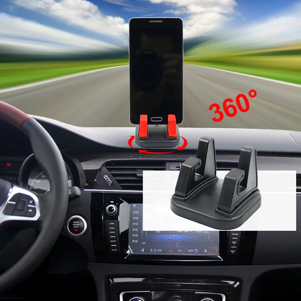 Bracket Wadah Penyangga Handphone Universal Dengan Model Dapat Berputar 360 Untuk Dashboard Mobil