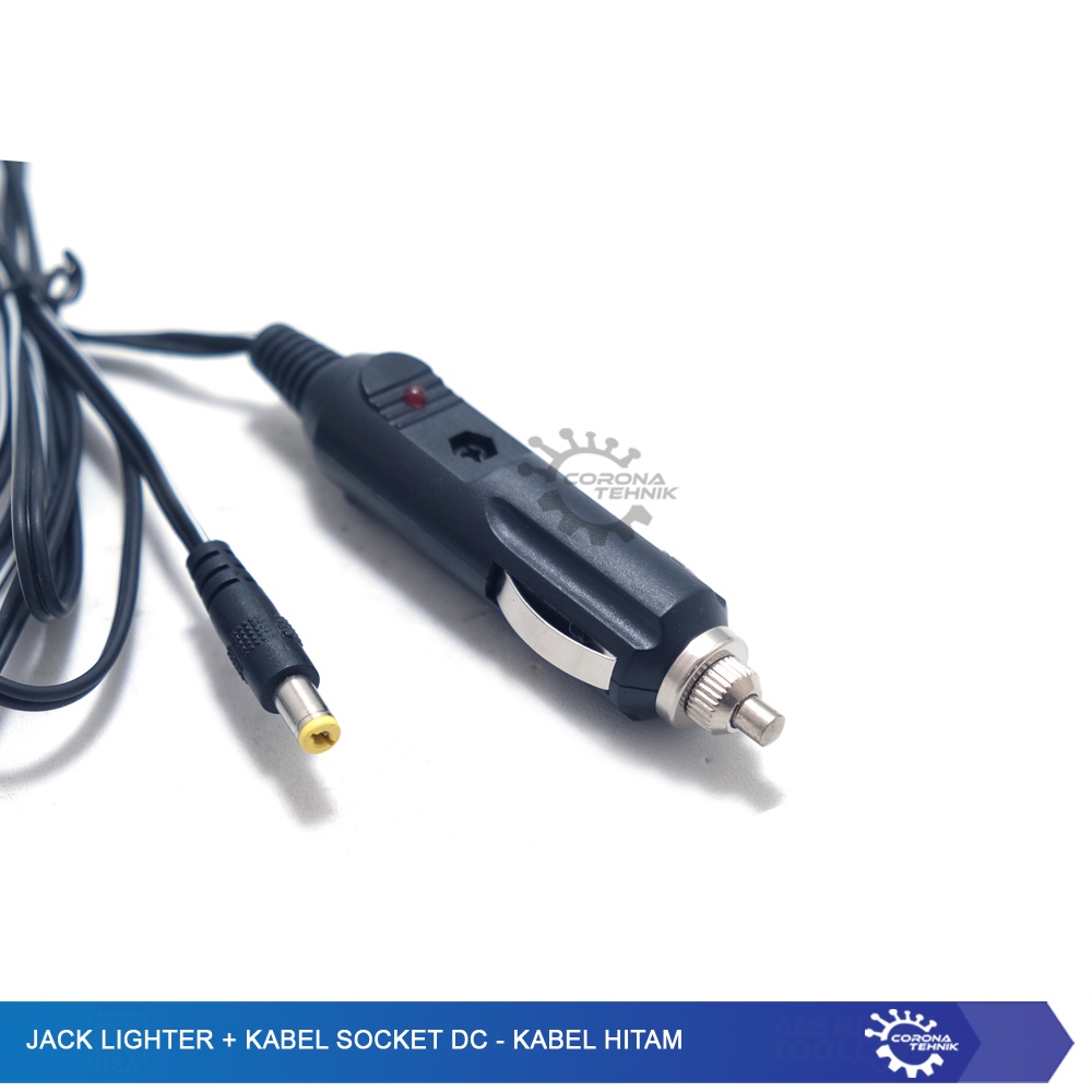 Kabel Hitam - Jack Lighter + Kabel Jack DC