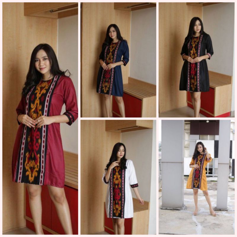 KEMAJA LENGAN PENDEK DRESS KOMBINASI BATIK SUNGKET TERBARU DRESS KONDANGAN DRESS PESTA DRESS TERBARU