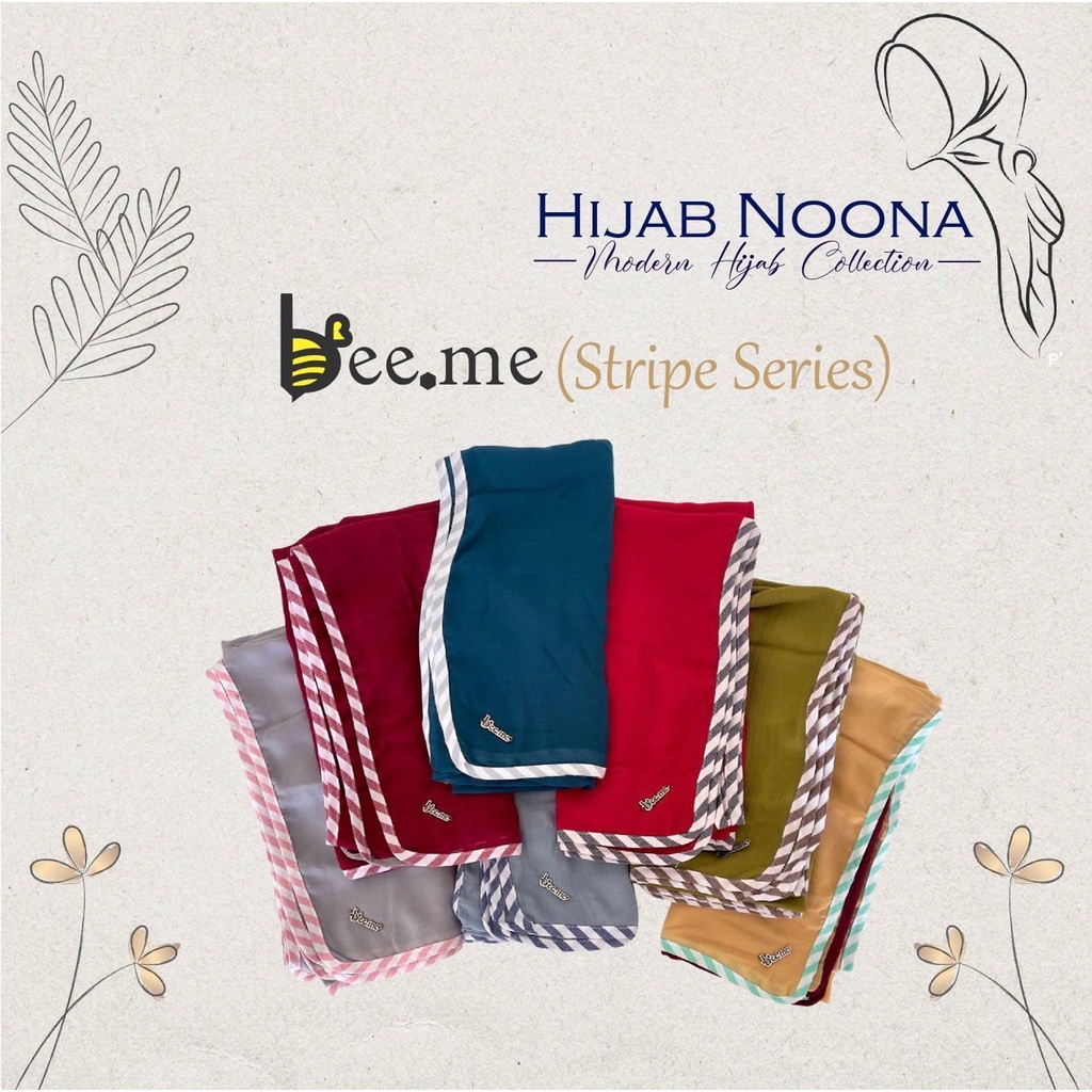 Hijab Segiempat Hijab Segiempat Bee Me Stripes Series Original Hijab Bee Mee Original Hijab Segiempa
