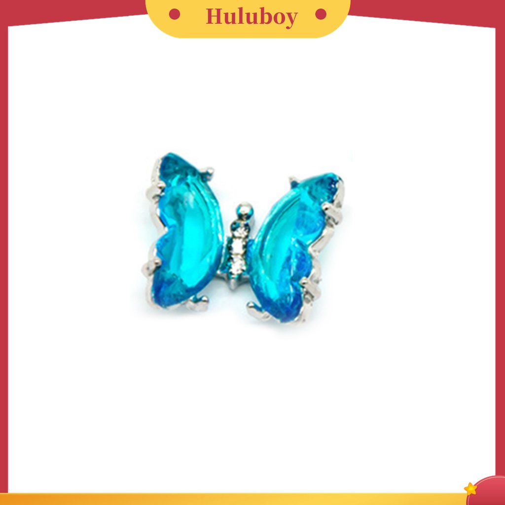 Huluboy Huluboy♡ Kupu-kupu Kristal Cubic Zirconia Imitasi 3D Transparan Untuk Dekorasi Nail Art Butterfly