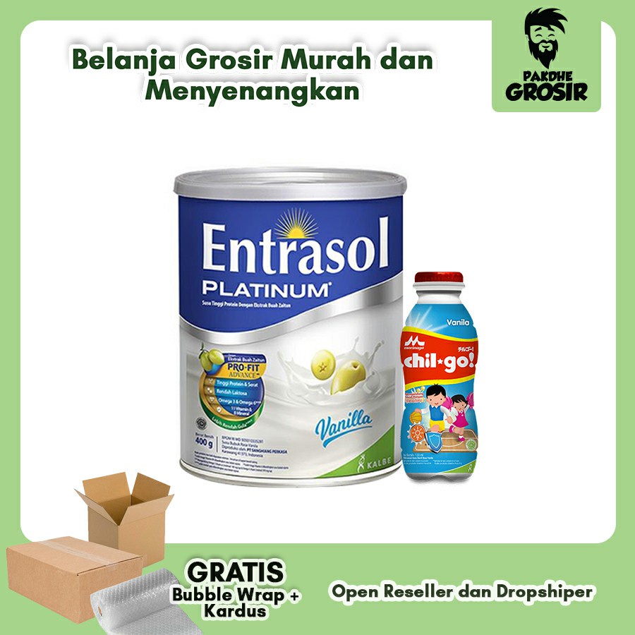 

Entrasol Platinum Vanilla 400 gram FREE 1 Botol Chilgo