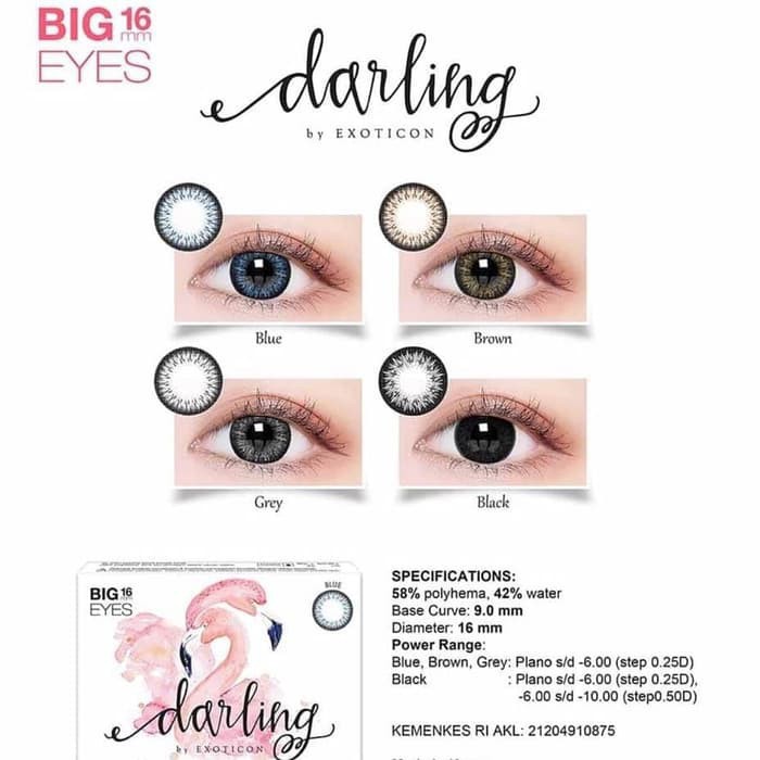 Softlens X2 Darling Big Eyes 16mm normal/minus