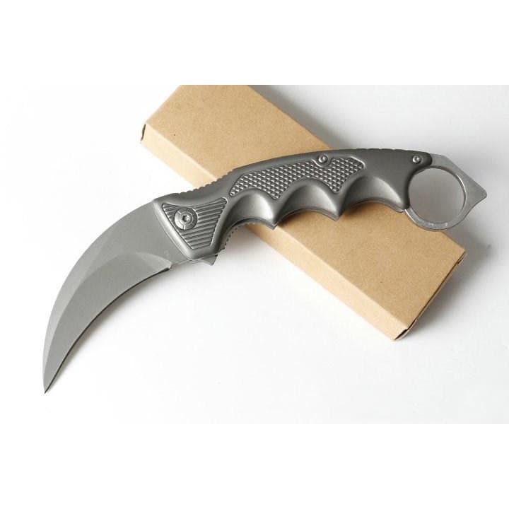 Hot Promo! PISAU LIPAT KERAMBIT FOX B63 SILVER FOLDING KNIFE SURVIVAL OUTDOOR Baru!