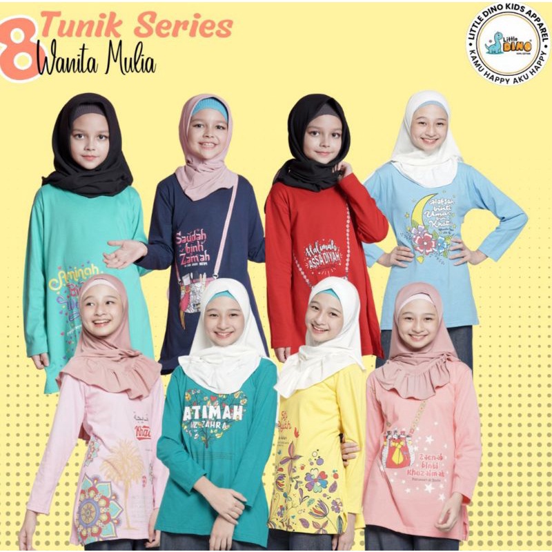 Tunik Anak Atasan Kaos Remaja Lengan Panjang Little Dino Usia 6 7 8 9 10 11 12 13 14 15 tahun