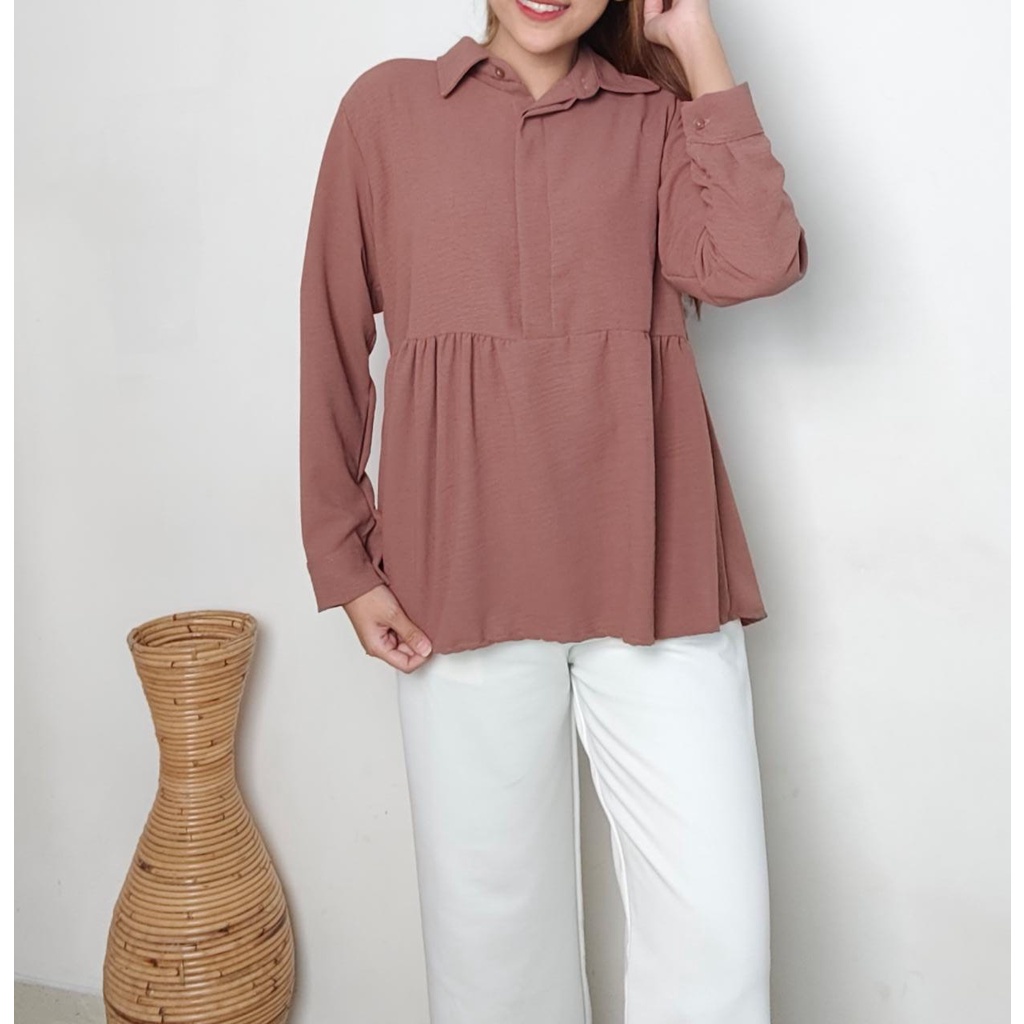 CALLISTA BLOUSE/BAHAN CRINKLE/BLOUSE WANITA/BLOUSE