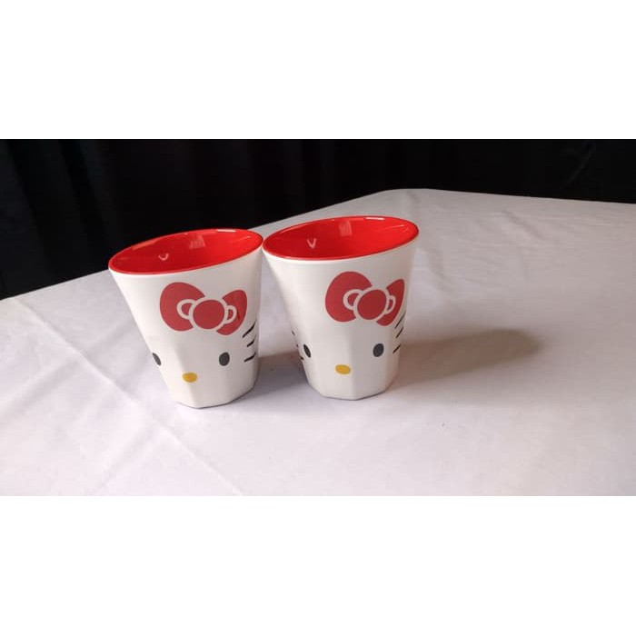 MM-0915 Gelas Hello Kitty Bahan Melamin Mug Hello Kitty Melamin