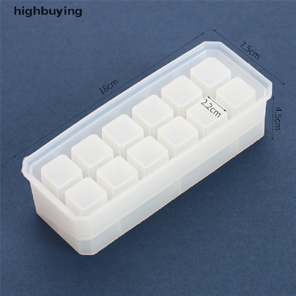 Hbid Cetakan Resin Epoxy Silikon 9 / 12 Sekat Untuk Membuat Kotak Penyimpanan Lipstick DIY