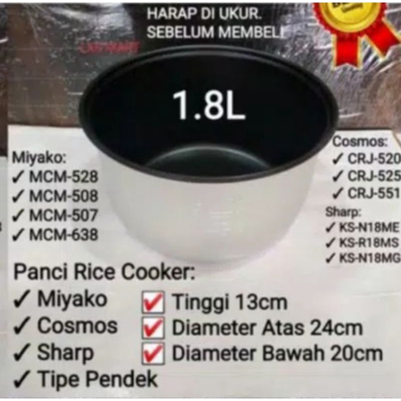 PANCI RICE COOKER / MAGICOM 1,8 LITER RENDAH UNIVERSAL