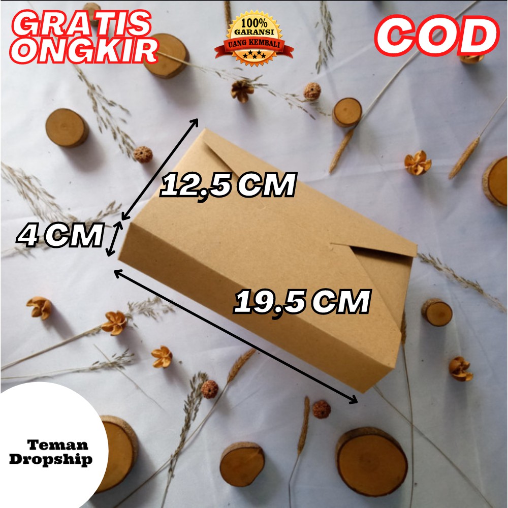 

KARDUS HAMPERS BOX KADO PERSEGI,BAHAN KERTAS BROWNKRAFT 280 GR SIZE 19,5 X12,5 X4CM