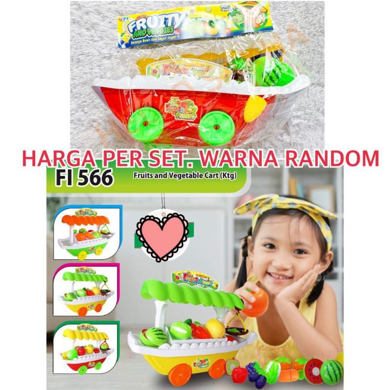 FI 566 MAINAN GEROBAK JUAL BUAH DAN SAYUR / MAINAN ANAK EDUKASI FI566