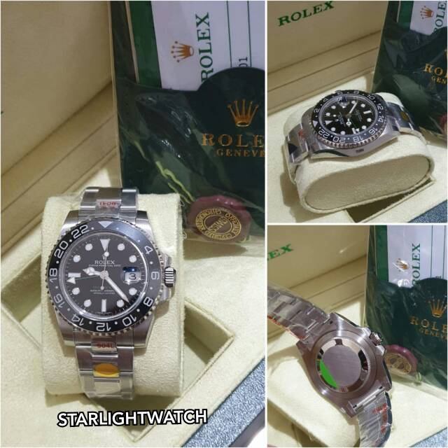 JAM TANGAN PRIA ROLEX GMT AUTOMATIC MESIN SWISS01