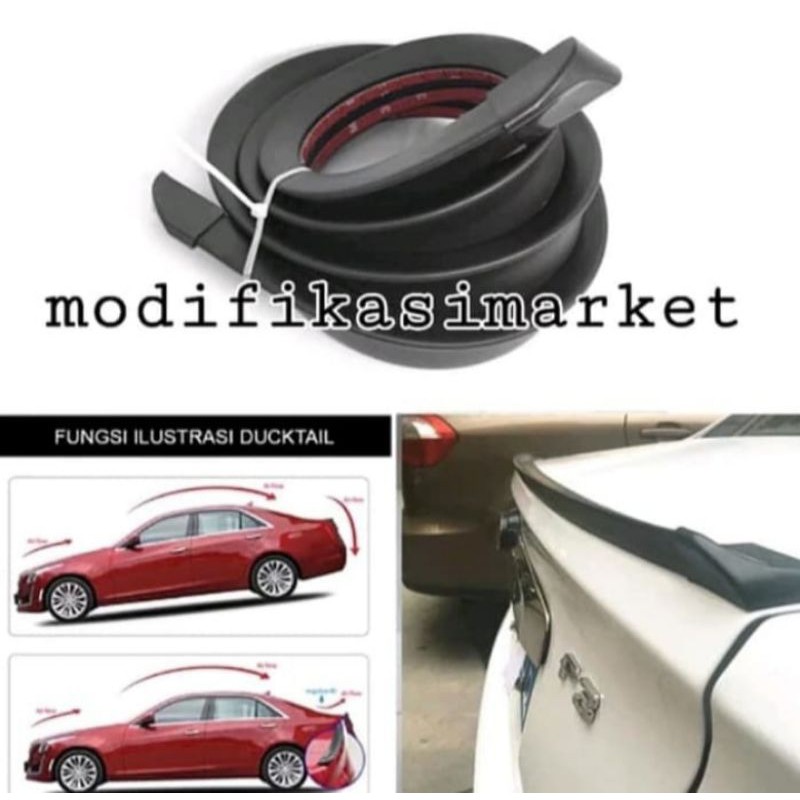 MINI DUKTAIL SPOILER HITAM POLOS MOBIL SEDAN LIPAS BEGASI BELAKANG UNIVERSAL