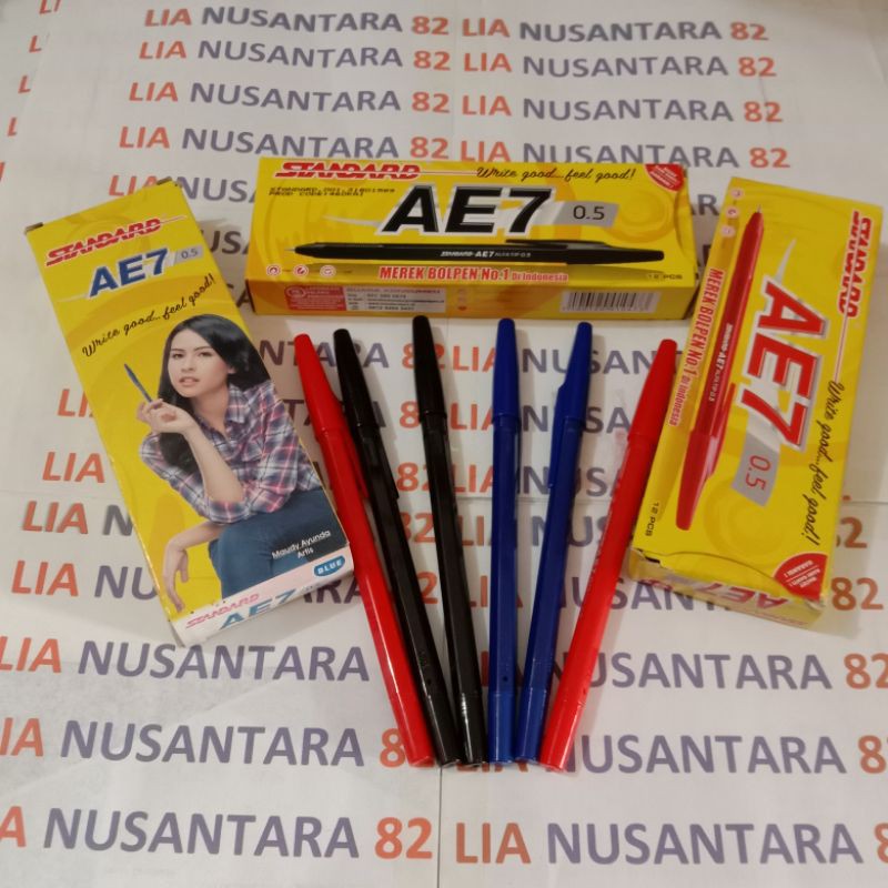 

pulpen standar AE7 warna hitam merah biru