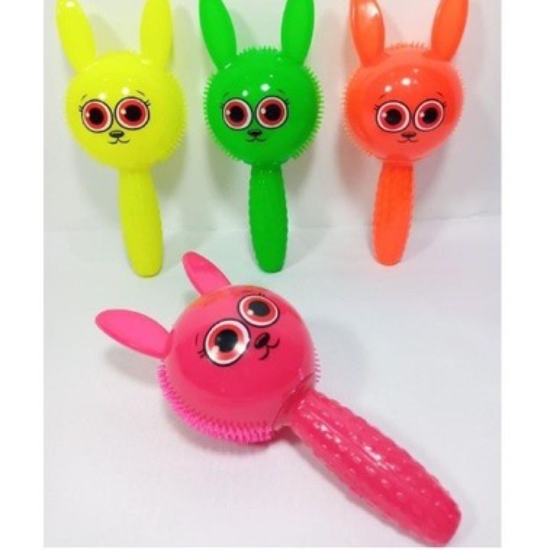 Rubber Stick Toy Mainan Bayi &amp; Anak Kelinci LED Hand Stick Bunyi Suara