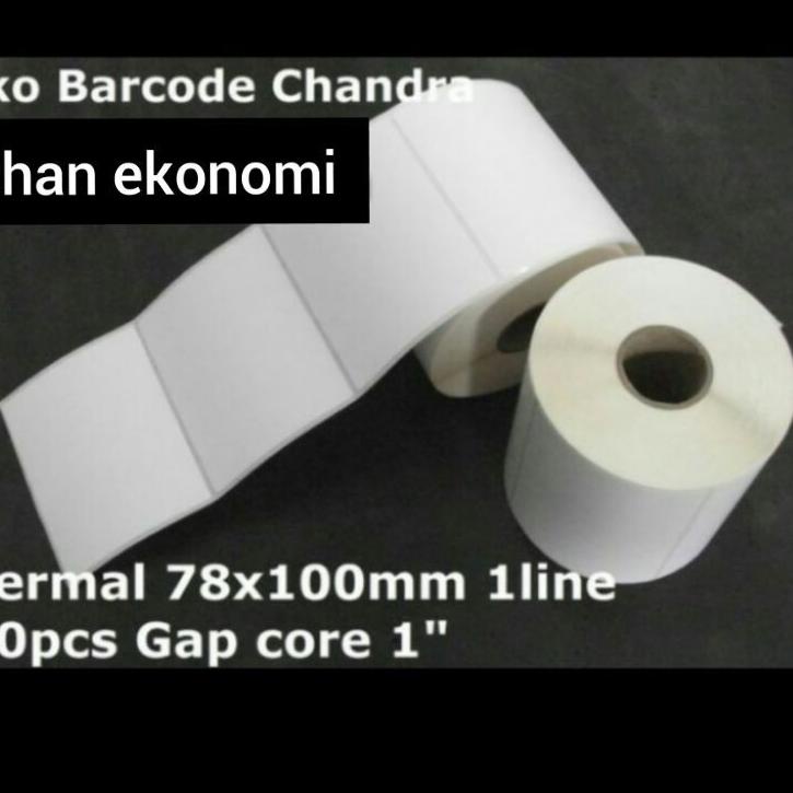 

Promo - Direct Thermal ECO 78x100mm 1Line 300pcs Gap 3mm Core 1 Inchi , PERFORASI / Label Sticker Bare ..