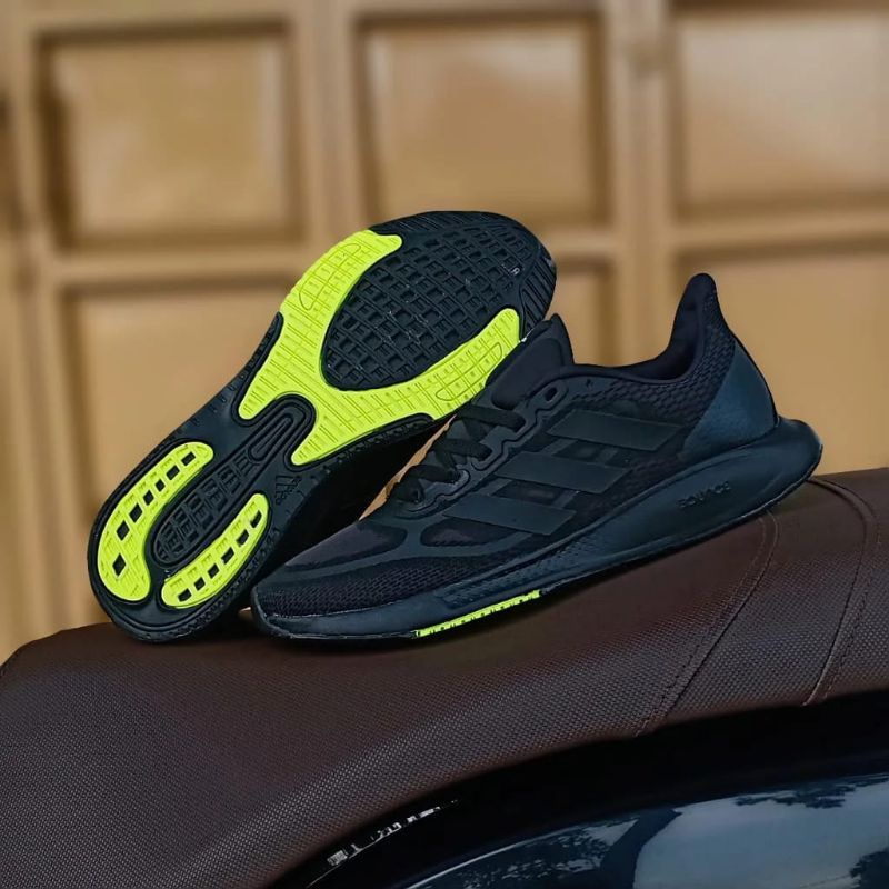 Adidas Galaxar Bounce Original Sepatu Running Sneakers Pria Hitam