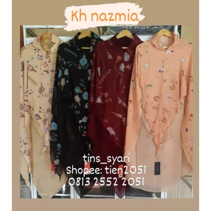 sisesa khimar printing terbaru nazmia
