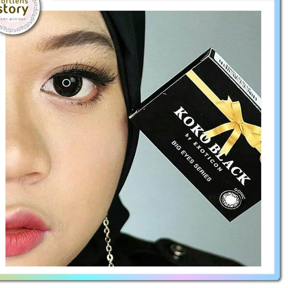 🆕NEW✔️ - Softlens hitam Koko Black 6 bulan
