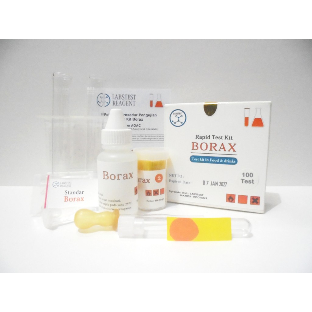 Test Kit Borax / Boraks Rapid Test Kit Bleng H3BO3 100 test