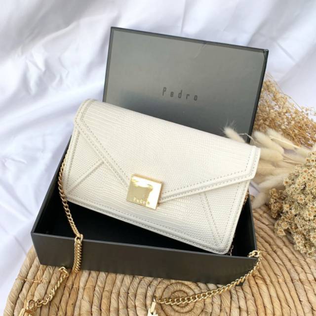 Tas selempang wanita import murah merk pedro (pedro snakeskin clutch giftset)