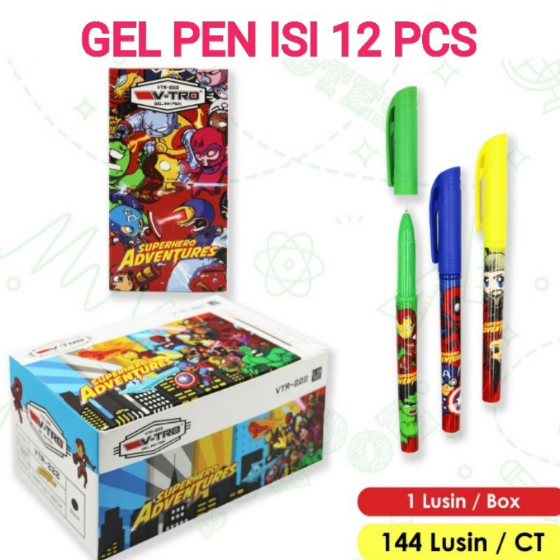 

Pulpen Gel Avengers Spiderman Isi 12 Pcs