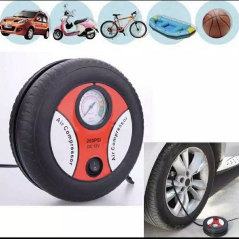 POMPA BAN ELEKTRIK PORTABLE POMPA UDARA UNTUK MOTOR MOBIL SEPEDA