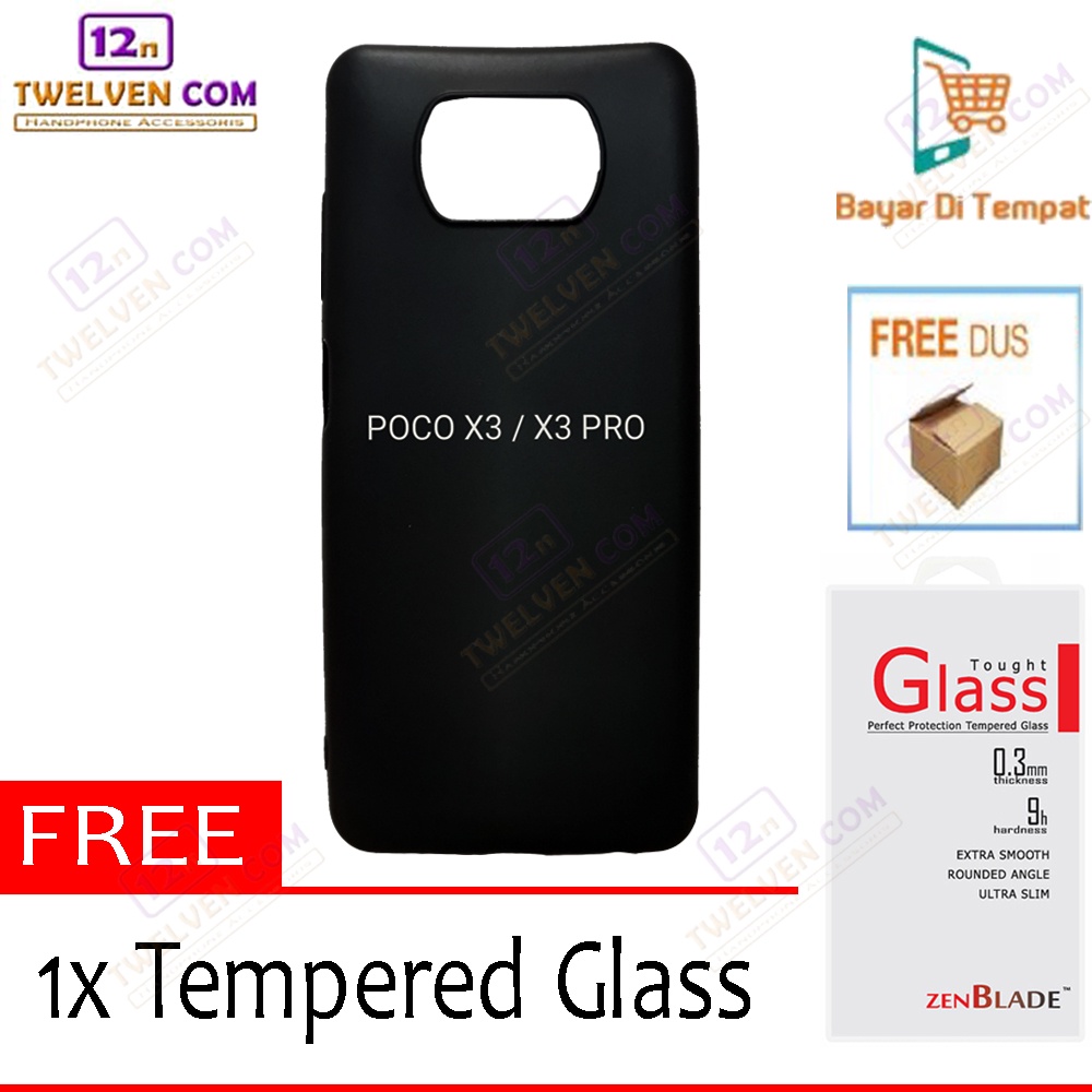 [FLASH SALE] Case Slim Matte Softcase Xiaomi Poco X3 / X3 Pro - Free Tempered Glass