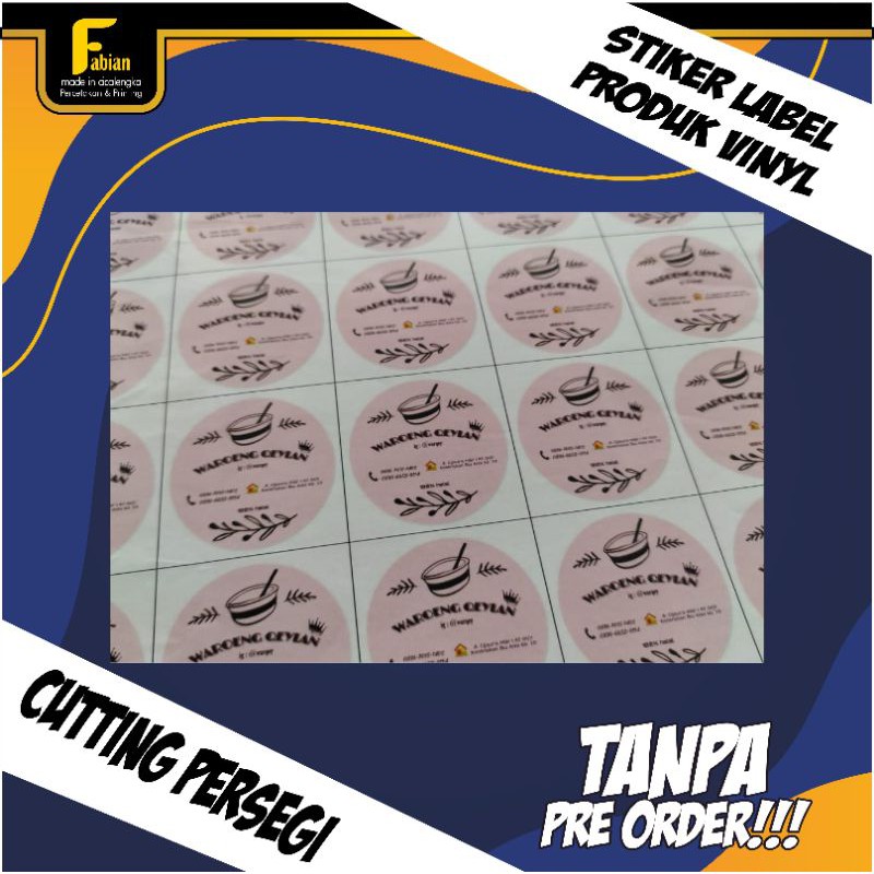 

STIKER VINYL LABEL KEMASAN PRODUK (Cetak Sticker, Print, Murah, Bandung)