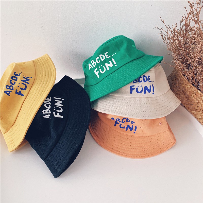 PROMO!!! topi bucket anak perempuan laki laki, topi bucket abcd fun lucu, topi bucket terbaru realpict