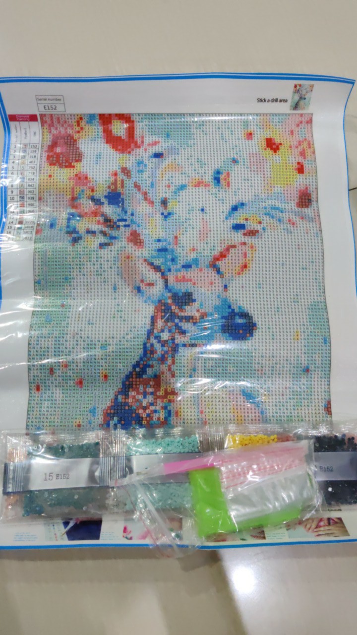 ♪5d Diy Full Drill Diamond Painting Colorful Deer Cross Stitch Embroidery