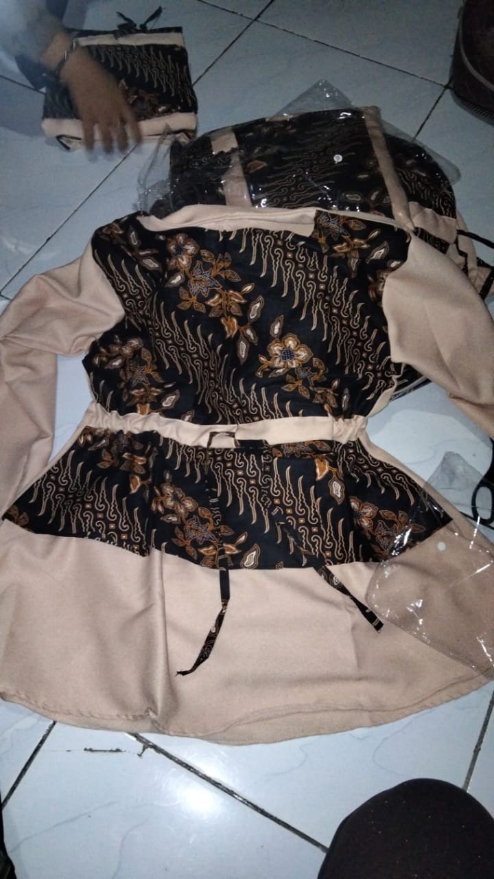 Tey-17 Batik Wanita Asj Sa Hrb026 Kenongo Kemeja Tosca Pendek